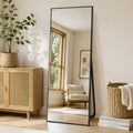 Jintevesa 64"x21"Full Length Mirror Rectangle Freestading Full Body Floor Mirror, Black