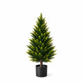 Artificial Cedar Tree 3 ft Outdoor, Artificial Topiary Cedar Plants Fake Tree UV Rated Potted Artificial Tree for Porch Décor,Faux Pine Tree for Perfect Housewarming Gift 1 Pack