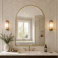 Jintevesa 20"x30" Arched Bathroom Mirror Wall Mounted Vanity Mirror, Gold