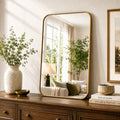 Jintevesa 36"x 24" Rectangular Bathroom Mirror Leaning or Wall Mounted Wall Mirror,Gold