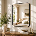 Jintevesa 40"x 30" Rectangular Bathroom Mirror Leaning or Wall Mounted Wall Mirror,Black