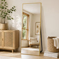 Jintevesa 56"x21"Full Length Mirror Rectangle Freestading Full Body Floor Mirror, Gold